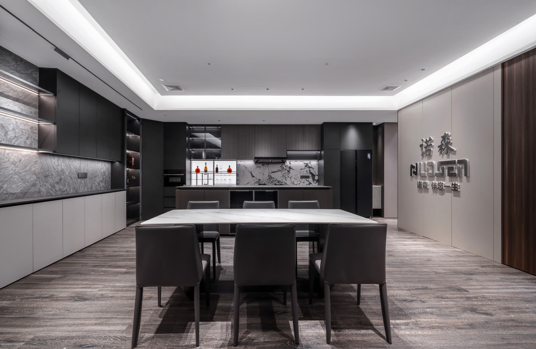NUOSEN showroom kitchen and dining cabinetry